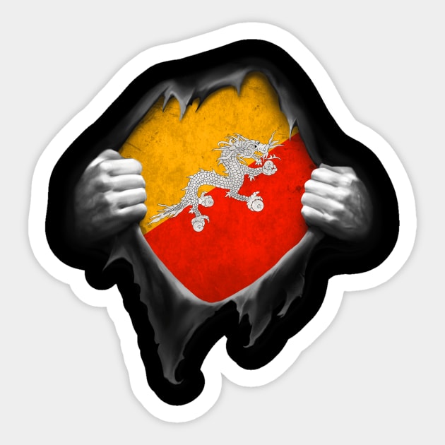 Bhutan Flag Bhutanese Roots DNA Pride Gift Sticker by nikolayjs